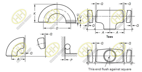 Tolerance of ASME B16.9 standard butt welding pipe fittings