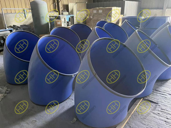 Haihao Group ensures quality inspection for MSS SP-75 WPHY-42 45° LR elbow order to Jordan client