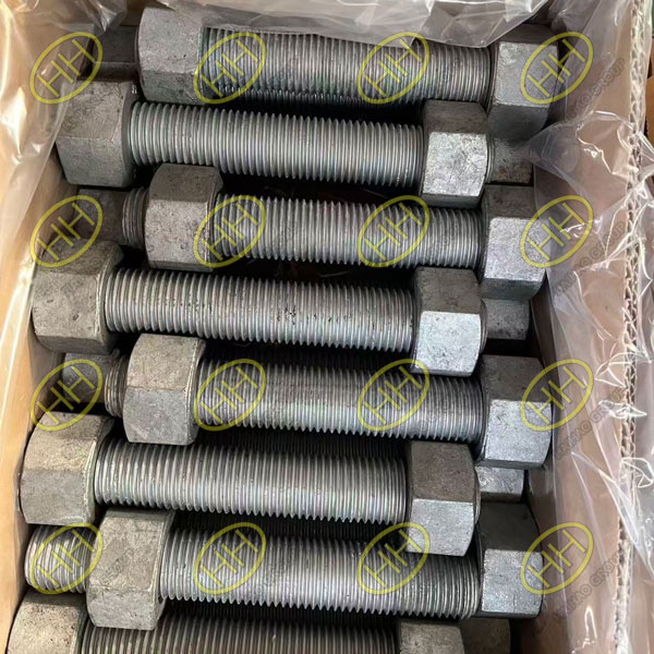 Hot dip galvanized L7 bolts and heavy hex nuts BS 4882 for Russian industrial project