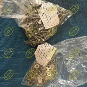 ASTM F593 A4 70 stainless steel full thread hex bolts and ASME B18.22.1 flat washers prepared for shipment by Haihao Group