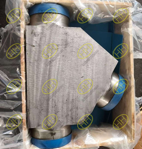 A234 Gr.WPC seamless sealed weld Y tee wall 25.4mm, A105 component, UT inspected carbon steel Y branch